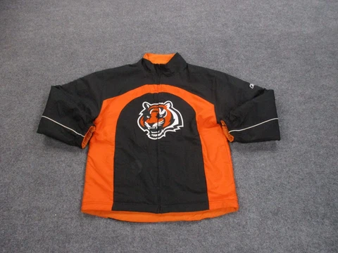 Cincinnati Bengals Jacket Adult L Orange Reversible Fleece Full Zip Logo Womens Cover