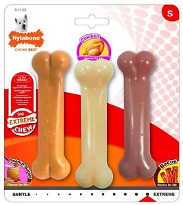 Nylabone VALUE pack of 3 regular dog chew treat power chewer bone strong extreme - Picture 1 of 3