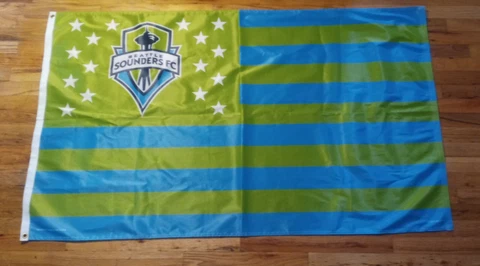 Seattle Sounders American Flag Banner MLS Soccer 3' x 5' Wincraft Sports Cover