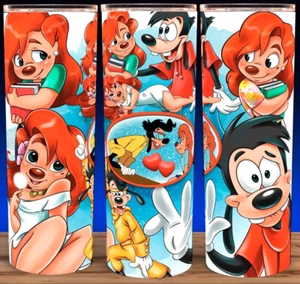 Goofy Movie Max Roxanne Lovers Collage Café Viaje Café Años 90 Taza Vaso - Imagen 1 de 3