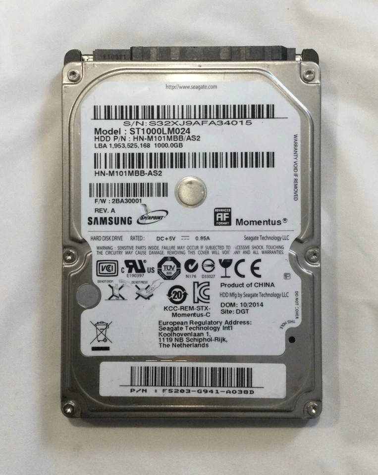 Samsung Momentus ST1000LM024 1TB,5400RPM, 8MB Cache - Image 1 of 1
