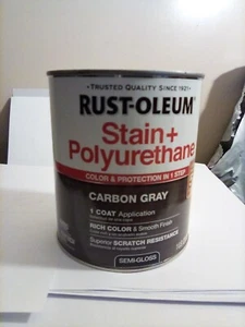 NEW Rustoleum Stain + Polyurethane Carbon Gray Semi Gloss 32 OZ. FREE SHIPPING - Picture 1 of 1