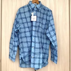 MARNI x UNIQLO Oversized Printed Shirt Blue Long sleeve Size L (US:M) NEW - Picture 1 of 6