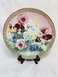 POPPY PASTORALE Plate Symphony of Shimmering Beauty #3 Lena Liu Floral Butterfly - Picture 1 of 4