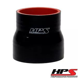 HPS 2" > 2-1/8" ID x 3" Long Reinforced Silicone Reducer Coupler Hose Black - Imagen 1 de 2
