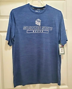 Shawnee State Bears Mens Size L 42-44 Polyester Performance Shirt Blue Russell - Picture 1 of 11
