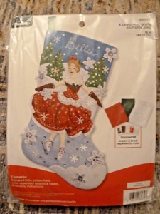 Bucilla A CHRISTMAS SKATE Felt Stocking Kit 86979 – NEW! - Picture 1 of 1