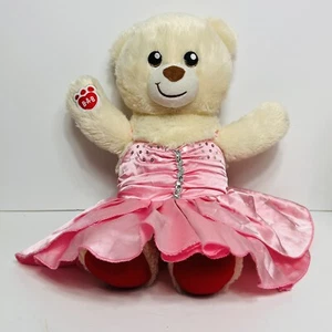 Build A Bear Workshop BAB 15" Teddybär cremefarben mit rosa Satin Ballerina Kleid - Bild 1 von 11