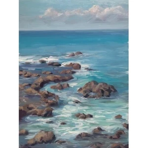 Hawaii seascape Kona reef relaxing ocean tropical art by living artist. 9" x 7" - Picture 1 of 1