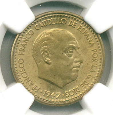 SPAIN 1947(54) PESETA NGC MS 64 - Image 1 of 4