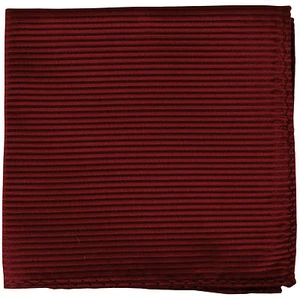 New men's polyester woven striped burgundy hankie pocket square formal wedding - Picture 1 of 2