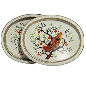Juego de bandejas para servir ovaladas Fabcraft vintage 12 días de Navidad pájaro pero * - Imagen 1 de 11