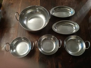 Stainless Steel Indian Food Curry Balti Kadai Serving Dish With Handle Rice Bowl - Picture 1 of 5