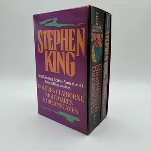 Stephen King 1993 Box Set Dolores Claiborne Nightmares Purple Teal Signet - Imagen 1 de 13