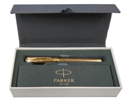 Caneta-tinteiro Parker Sonnet Atenas listra preta ouro 18 quilates 2 tons M Pt na caixa * - Imagem 1 de 4