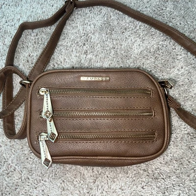 Cartera Bandolera Rampage Marrón con Correa Ajustable Imitación Cuero Foto 1 de 4