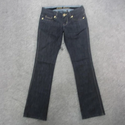 Guess Premium Jeans Womens 28 Blue Dark Wash Bootcut Embroidered Pockets USA - Image 1 of 4