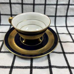 Vintage JLMenau Graf Von Hennenberg Germany Echt Kobalt Tea Cup & Saucer Set - Picture 1 of 6