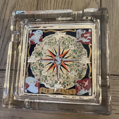 Cenicero grande de colección Air France Airlines W Lucien Boucher mapa arte pesado!! Foto 1 de 4