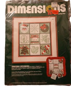 Vintage Dimensions Kit #8611 Christmas Patchwork Pillow Ornaments NIP - Picture 1 of 3