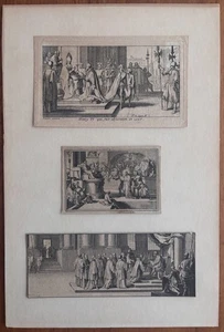 THREE Etchings by SEBASTIEN LE CLERC (c1650) (Henry IV, Passion of Christ, etc) - Picture 1 of 9