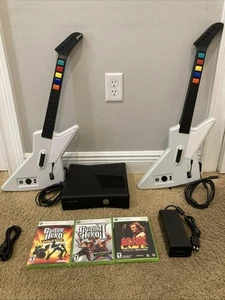 Xbox 360 S Console 4GB + Guitar Hero Bundle + Guitar + Games. Tested!! - Picture 1 of 13