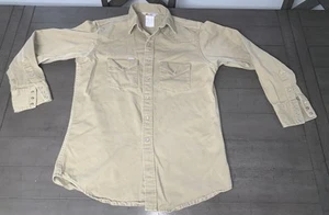 A4 VTG MENS LG UNION CARHARTT DUCK CANVAS KHAKI TAN RUGGED OUTDOOR WEAR SHIRT - Picture 1 of 24