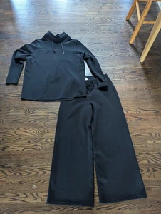 SPANX AirEssentials Wide Leg Airluxe Pants & Sweatshirt yoga sweatpants Outfit L - Picture 1 of 9