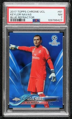 2017-18 Topps Chrome UCL Blue Refractor /150 Keylor Navas #61 PSA 7 - Image 1 of 2