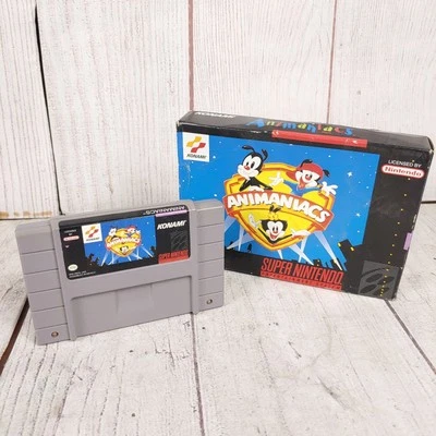 AUTHENTIC - Animaniacs (Super Nintendo, 1991) SNES *WITH BOX* - Tested Working - Image 1 of 4