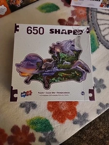 Unicorn Shaped Jigsaw Puzzle Fantasy Steve Sundram 650 pc New Sealed Box - Picture 1 of 2