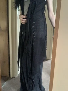 Devil Fashion Black Sleeveless Cardigan, Corseted Back, Hood, Gothic Alternative - Picture 1 of 11