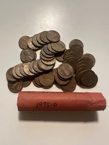 Rollo de centavo Lincoln 1975 D rollo completo de cobre Estate encontrar 50 monedas sin buscar - Imagen 1 de 1