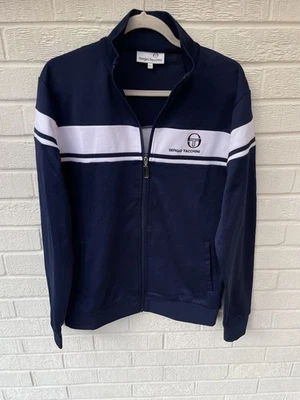 Sergio Tacchini Jacket Mens Large Blue White Track Top Casuals Terrace Liam - Image 1 of 4