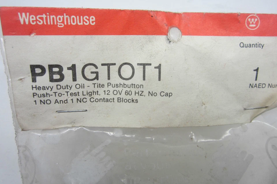 NEW WESTINGHOUSE PB1GT0T1 PUSHBUTTON - Image 1 of 1