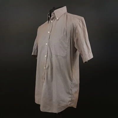 Daniel Hechter Short Sleeve Shirt 40 MEDIUM Brown Regular Striped Mens Designer - Image 1 of 4
