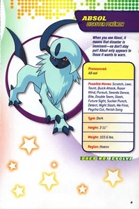 Figura de acción de personaje de tarjeta coleccionable Pokémon Absol 2008 pin-up anuncio impreso artístico - Imagen 1 de 4