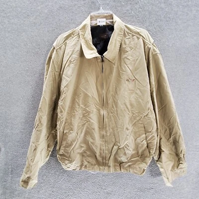 Chaqueta Greg Norman for Tasso Elba Hombre XL Beige Logo Bordado Cremallera Completa Cuello Foto 1 de 4
