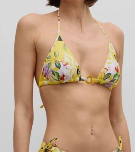 $88 Lise Charmel Women's Yellow Jardin Delice Bikini Top Swimwear Size M - Picture 1 of 3