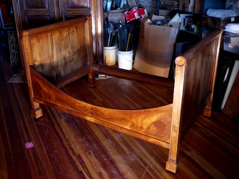 Walnut Antique Bed, Day Bed, Alcove Bed, French, Empire / Louis Philippe, 1800s Cover