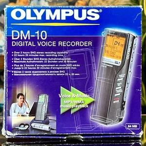 OLYMPUS DM-10 DIGITAL VOICE RECORDER Voice & Music Sony Microphone Earphone Case - Picture 1 of 23