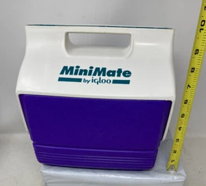 Vtg Mini Mate Igloo Purple Teal MiniMate Lunchbox Personal Cooler Made USA EUC - Picture 1 of 9