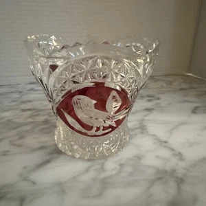 Vintage Hofbauer Byrdes Vögel Kristall Rot Rubin Schliff Glas - Bild 1 von 7