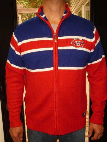 ILANCO National Hockey League Montreal Canadiens NHL Cardigan Sweater NEW Sz. XL Cover