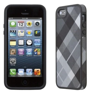 Speck - FabShell Case for Apple® iPhone® SE, 5s and 5 - MegaPlaid Black - Picture 1 of 2