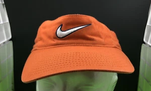 Nike Orange Visor Blue Outlined White Center Swoosh Logo Hat Cap - Picture 1 of 5