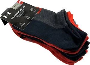 Under Armour Kinder 6 Stück schwarz rot unsichtbar Polyester UA Essential Lite Socken Set M - Bild 1 von 3