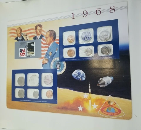 1968 Uncirculated Mint Set Apollo 8 Delivers its Christmas MLK , Kennedy , Nixon Cover