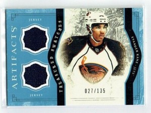 11-12 UD Artifacts Treasured Swatches  Evander Kane  /135  Dual Jerseys