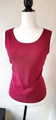 Camisa/camiseta sin mangas TRAVEL SMITH talla mediana para mujer con textura rosa roja Foto 1 de 2